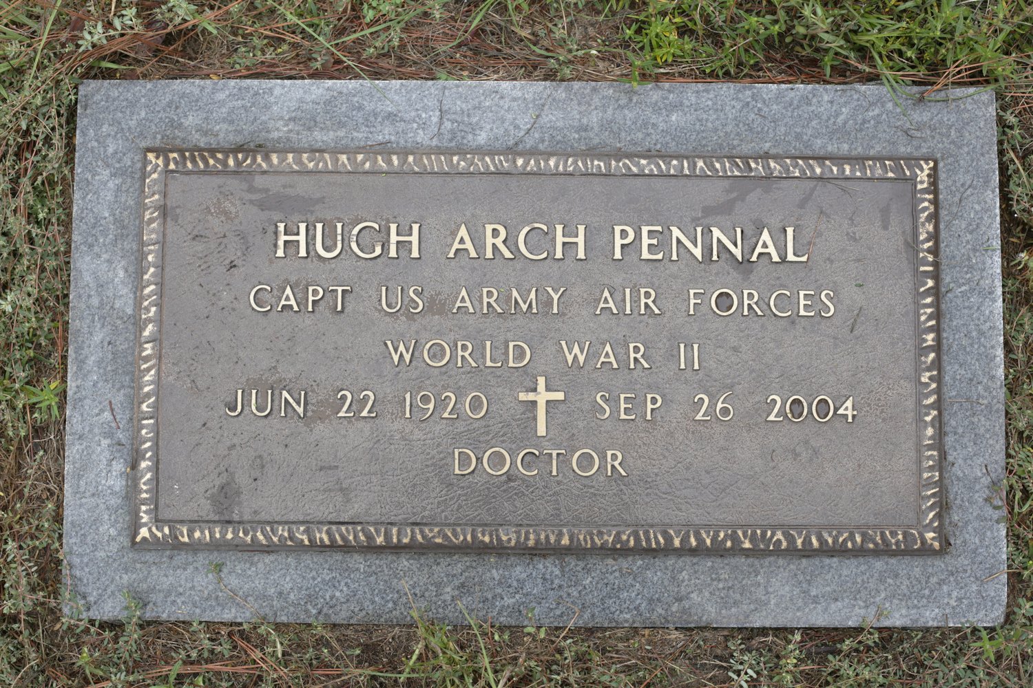 Dr. Pennal’s grave marker in Hawkins Cemetery.